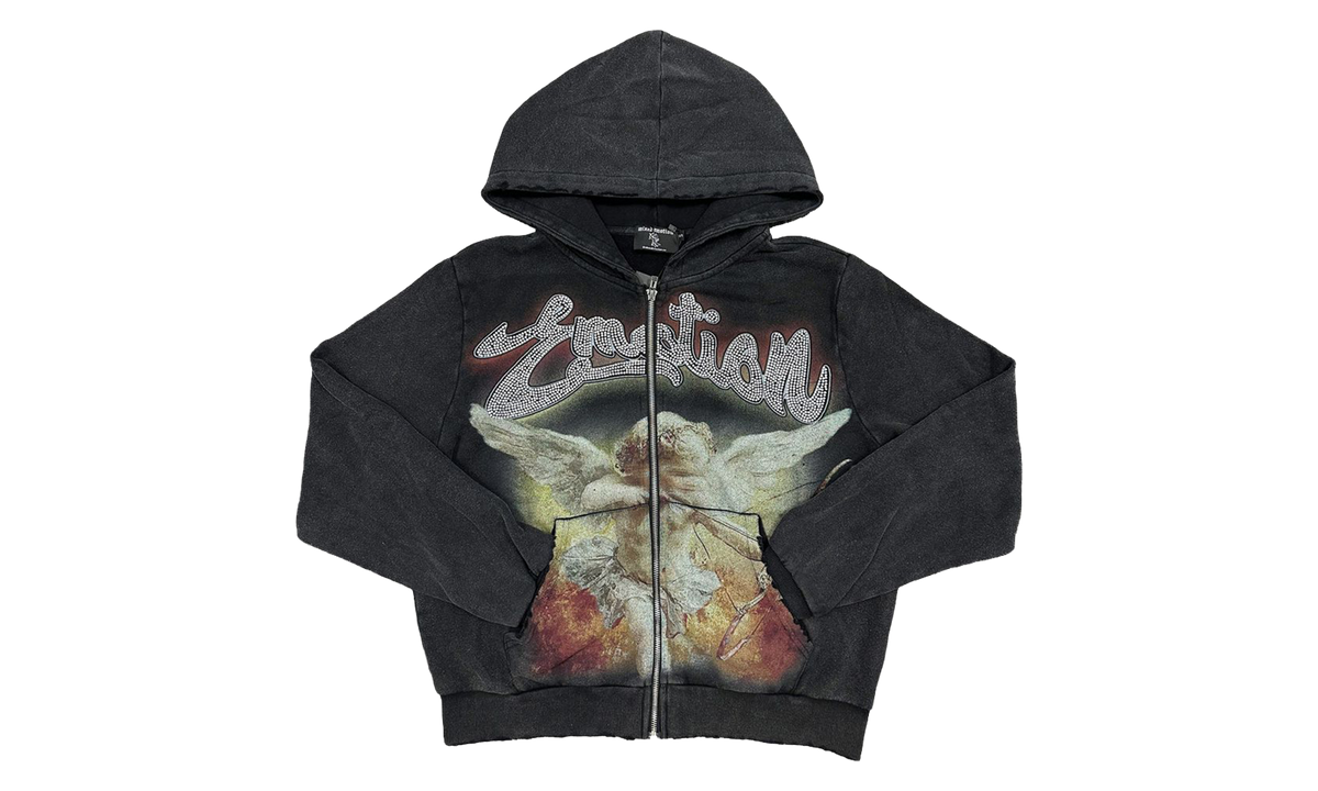 Rhinestone Hoodie "Acid Wash Black" MIXE106