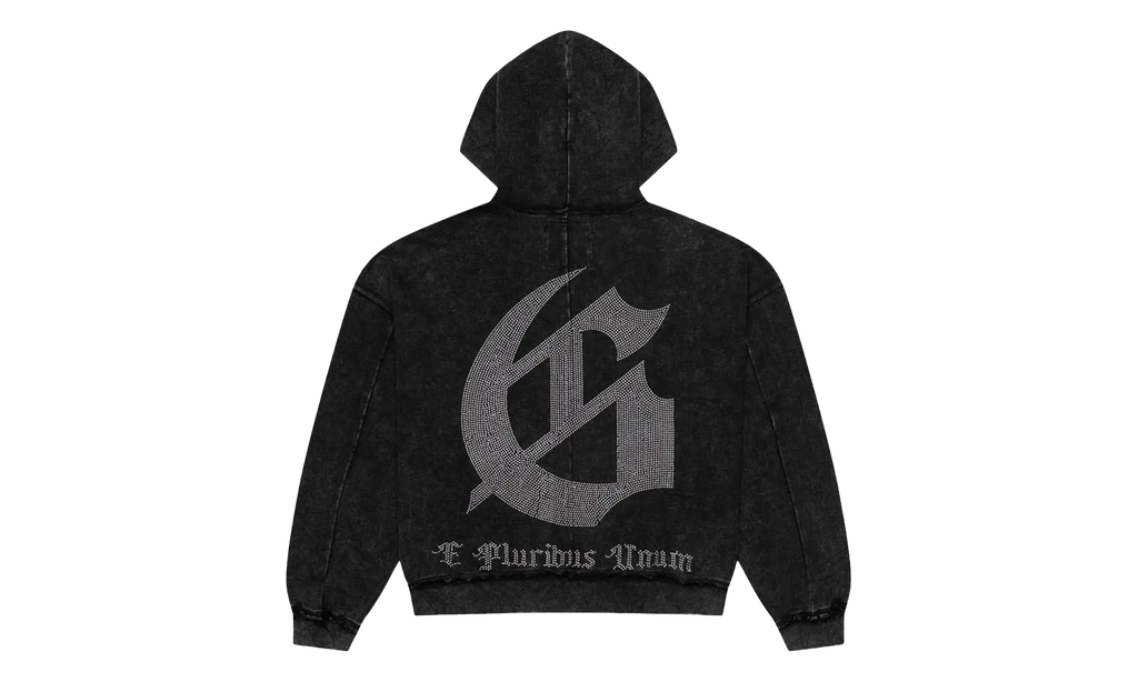 Studded OG Logo Hoodie "Black Wash" GS618