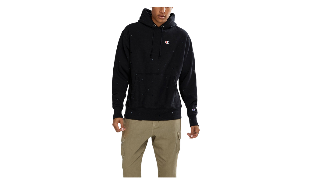 C-Life Reverse Weave Paint Splatter Hoodie "Black / Candid Blue" S25971 549967 A82C