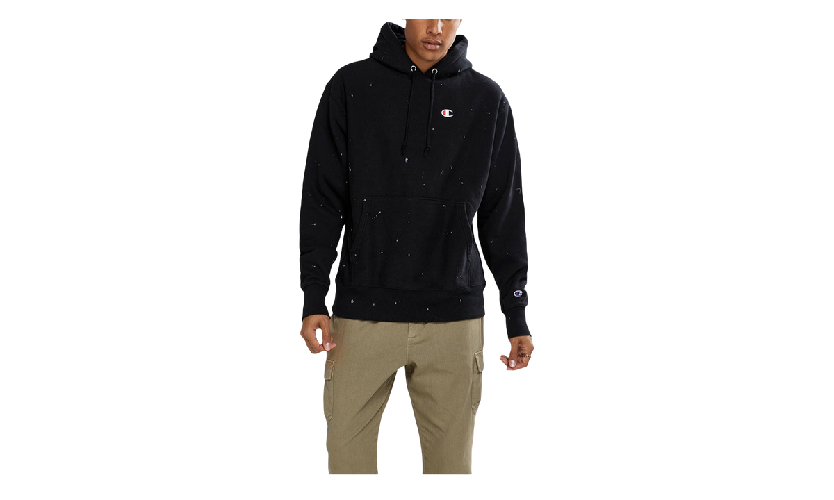 C-Life Reverse Weave Paint Splatter Hoodie "Black / Candid Blue" S25971 549967 A82C