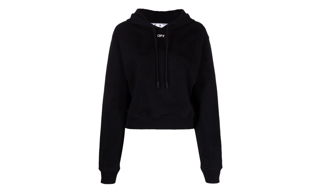 Off Stamp Cropped Hoodie WMNS "Black" OWBB016C99JER0011001