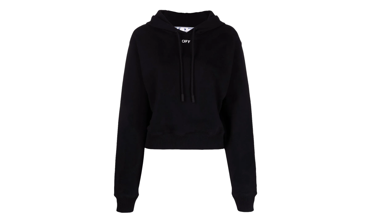 Off Stamp Cropped Hoodie WMNS "Black" OWBB016C99JER0011001