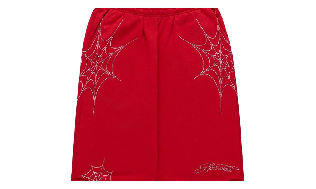 Rhinestone Web Sweatpants "Red" SP5der499