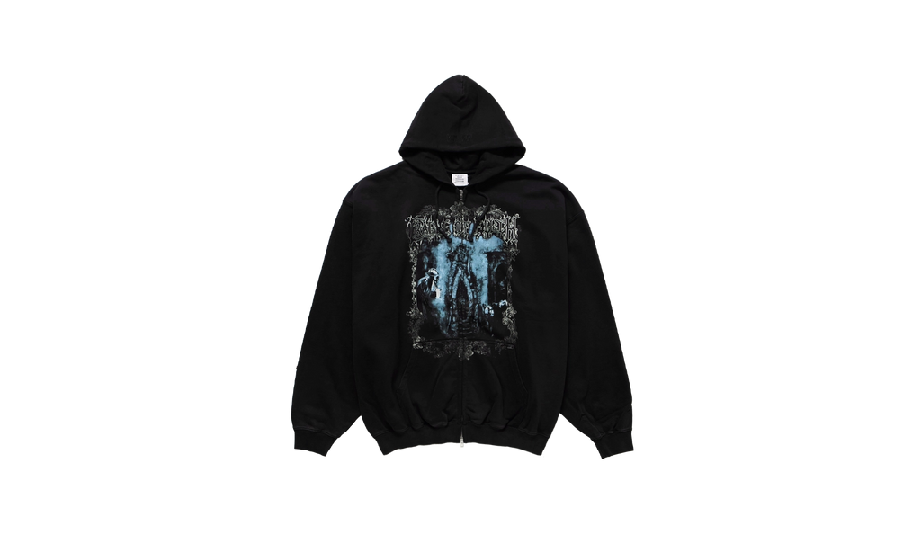 Cof Butterfly Oversized Zip-Up Hoodie Washed "Black" UCF76ZU800B