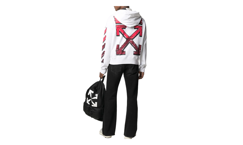 Marker Slim Hoodie "White / Red" OMBB034R21FLE0030125