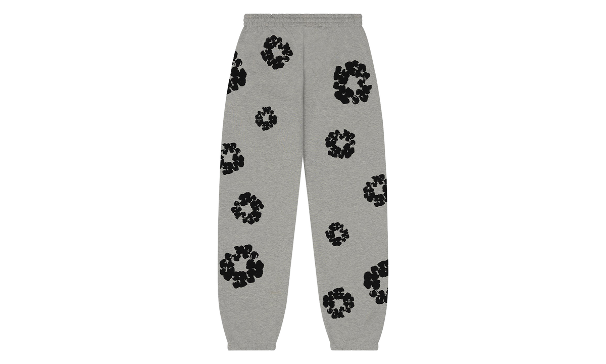 Black Cotton Wreath Sweatpants "Grey" DT1039