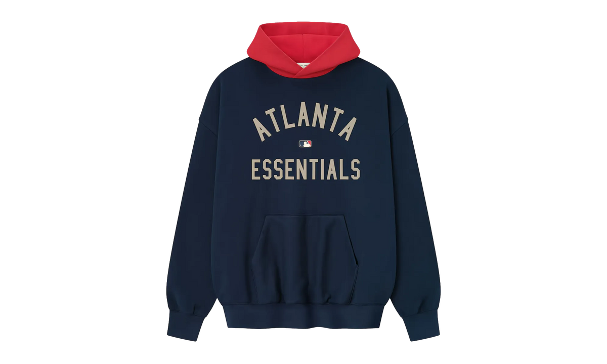 MLB Mens Braves Sport Fit Pullover Hoodie "Midnight Navy / Red" 192ML252017F