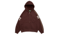Chenille Patch Zip Hoodie "Brown" DT915