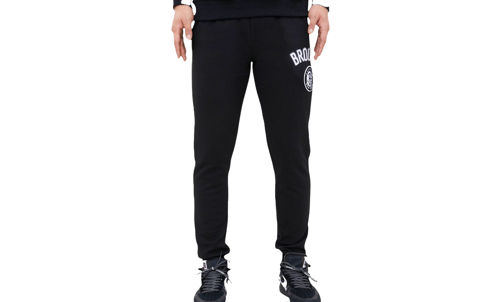 NBA Brooklyn Nets Stacked Logo Sweatpants "Black" BBN452602 BLK