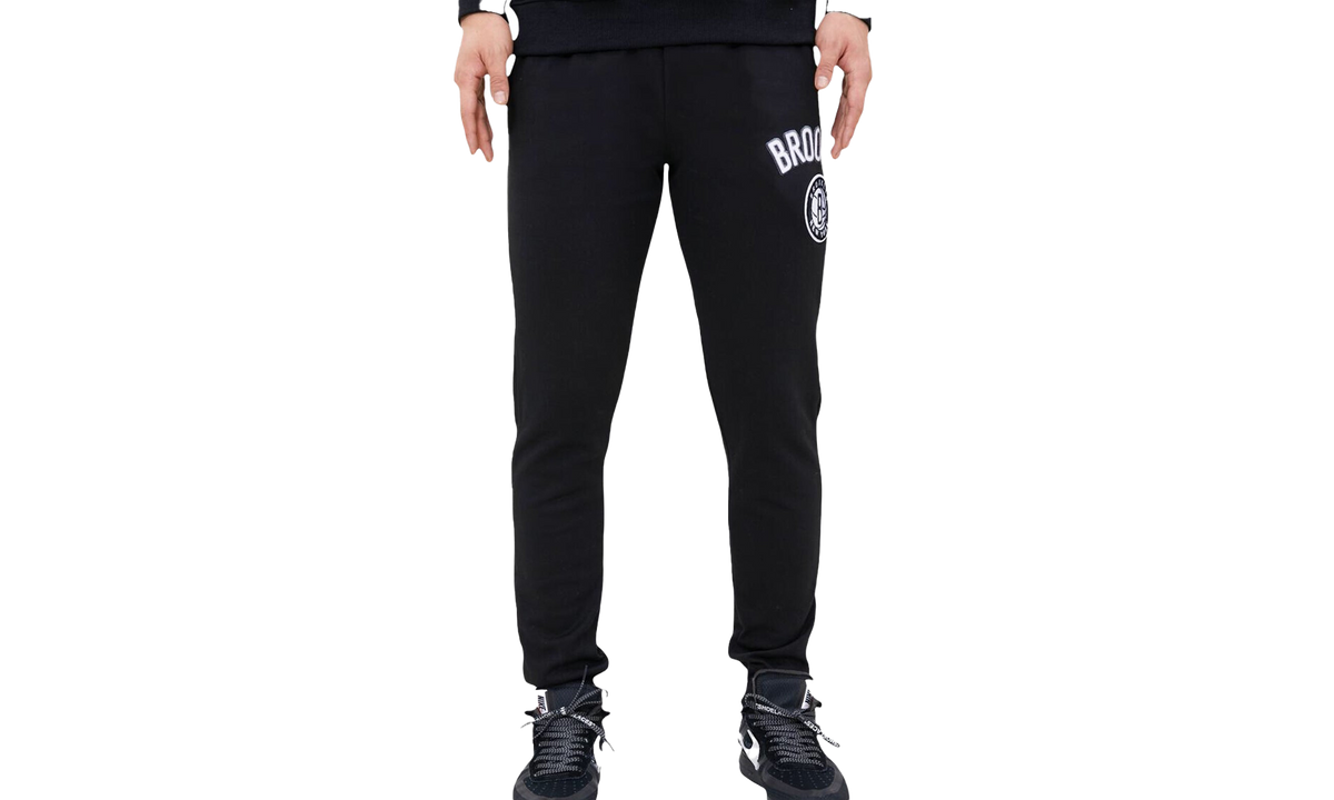 NBA Brooklyn Nets Stacked Logo Sweatpants "Black" BBN452602 BLK