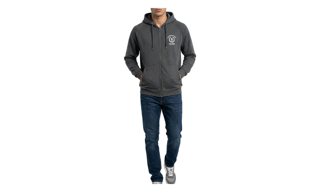 Cashmere Blend Zip Hoodie "Gray" BRUN365