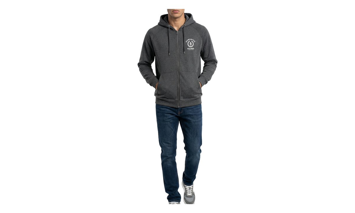 Cashmere Blend Zip Hoodie "Gray" BRUN365