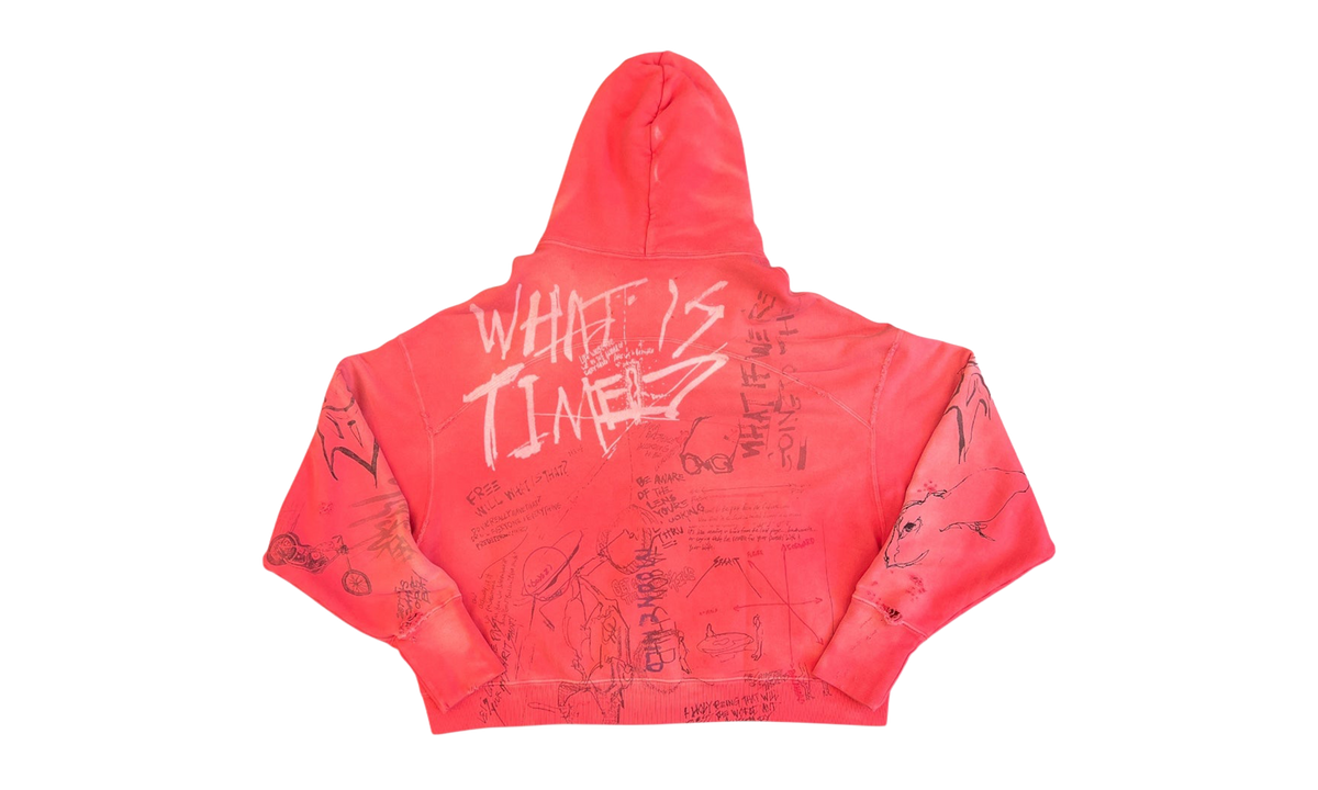 Time Capsule Zip-Up Hoodie "Faded Red" SS26 SEK HD03