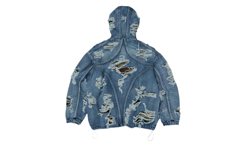 Hell Denim Camo Zip-Up Hoodie "Blue" TC25JK2301