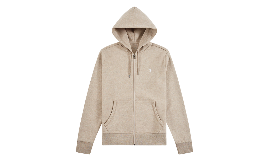 Double-Knit Full Zip Hoodie "Tuscan Beige Heather" 710881517509