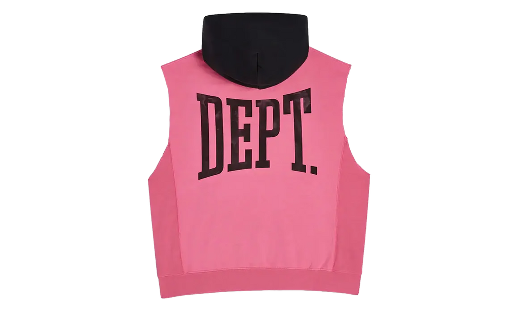 DEPT Logo Cut Off Hoodie "Pink & Black" GD266