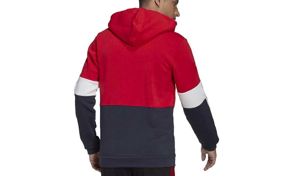 Essentials Fleece Colorblock Hoodie "Scarlet / White / Legend Ink" H58980