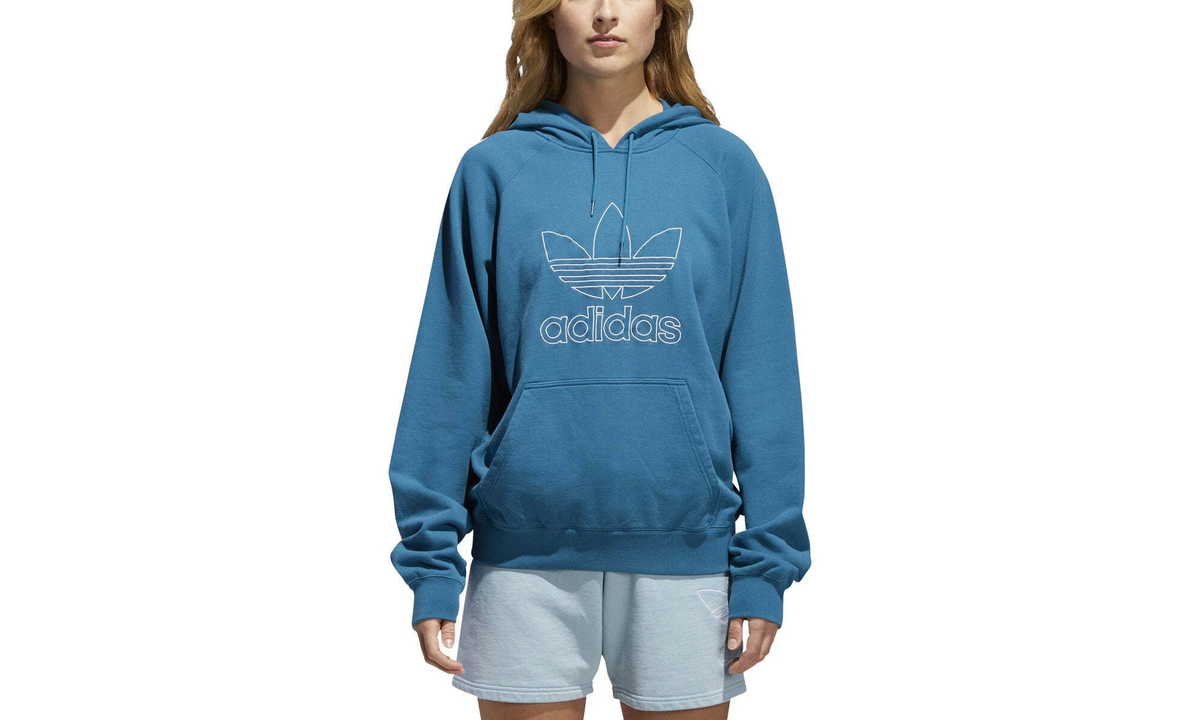 Signature Hoodie WMNS "Real Teal / White" CE4864