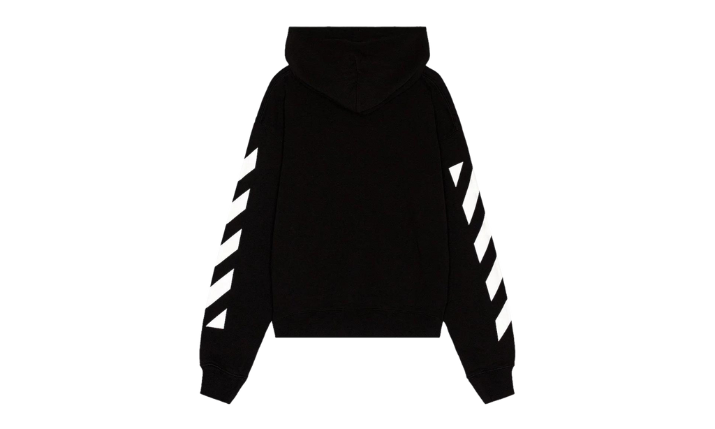 Diag Helvetica Over Hoodie "Black/White" OMBB037C99FLE0011001