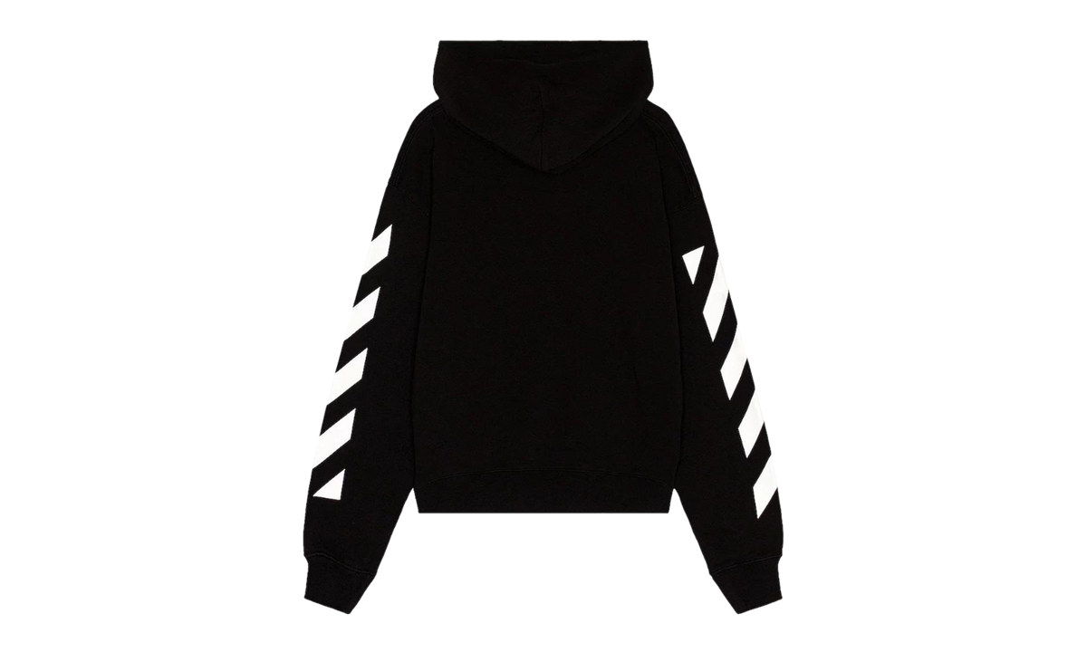 Diag Helvetica Over Hoodie "Black/White" OMBB037C99FLE0011001