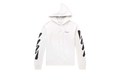 Wave Diagonal Slim Hoodie "White / Black" UKRNJQZT