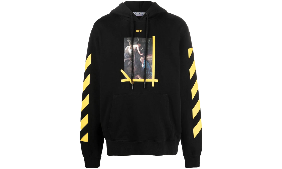Diag Arr Carav Ann Slim Hoodie "Black/White" OMBB097C99FLE0131001