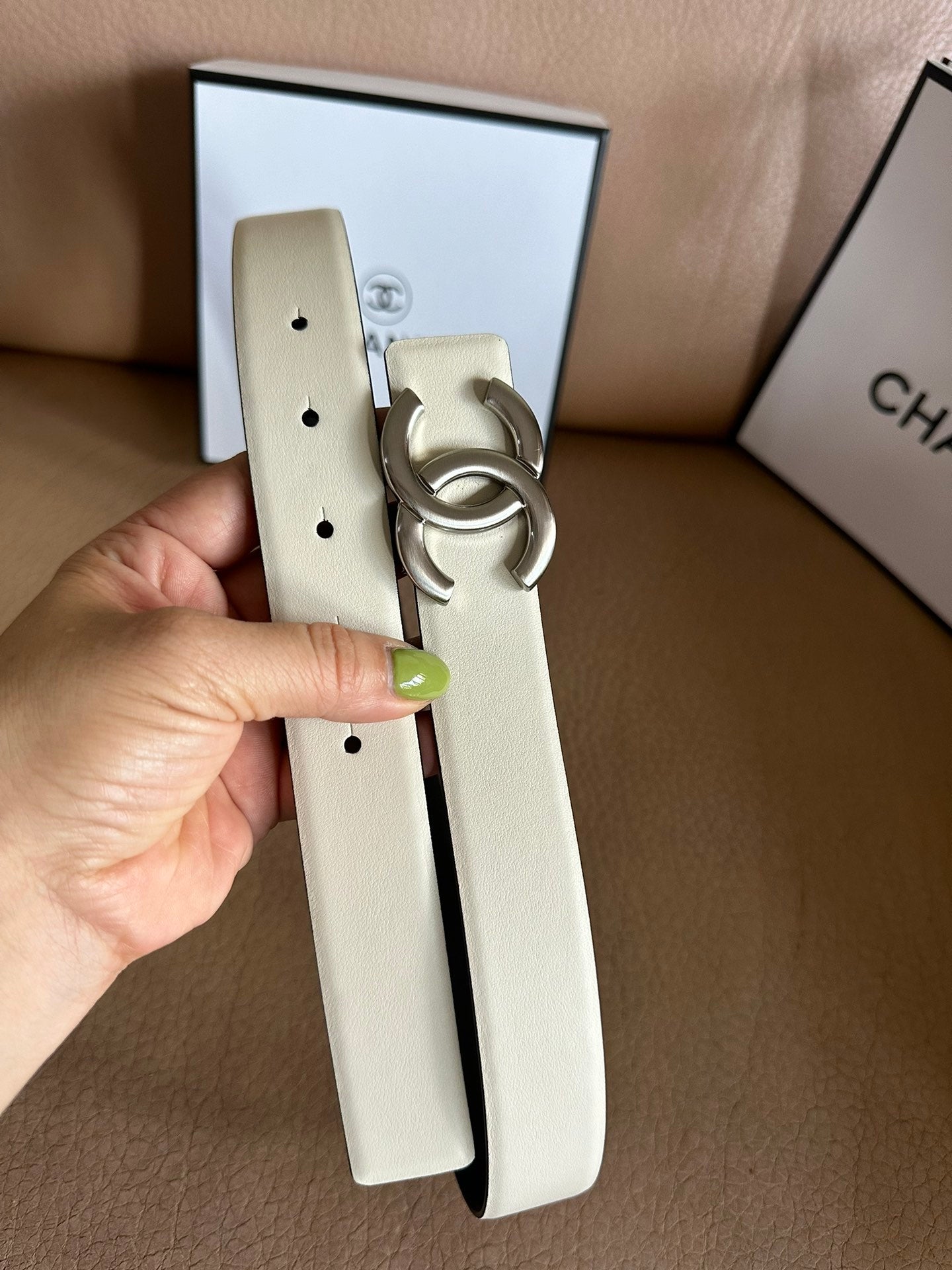 CC Logo Buckle Belt 3CM Leather SHW 213303