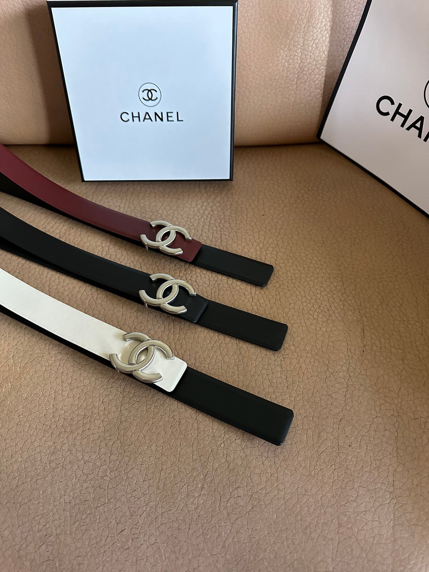 CC Logo Buckle Belt 3CM Leather SHW 213303
