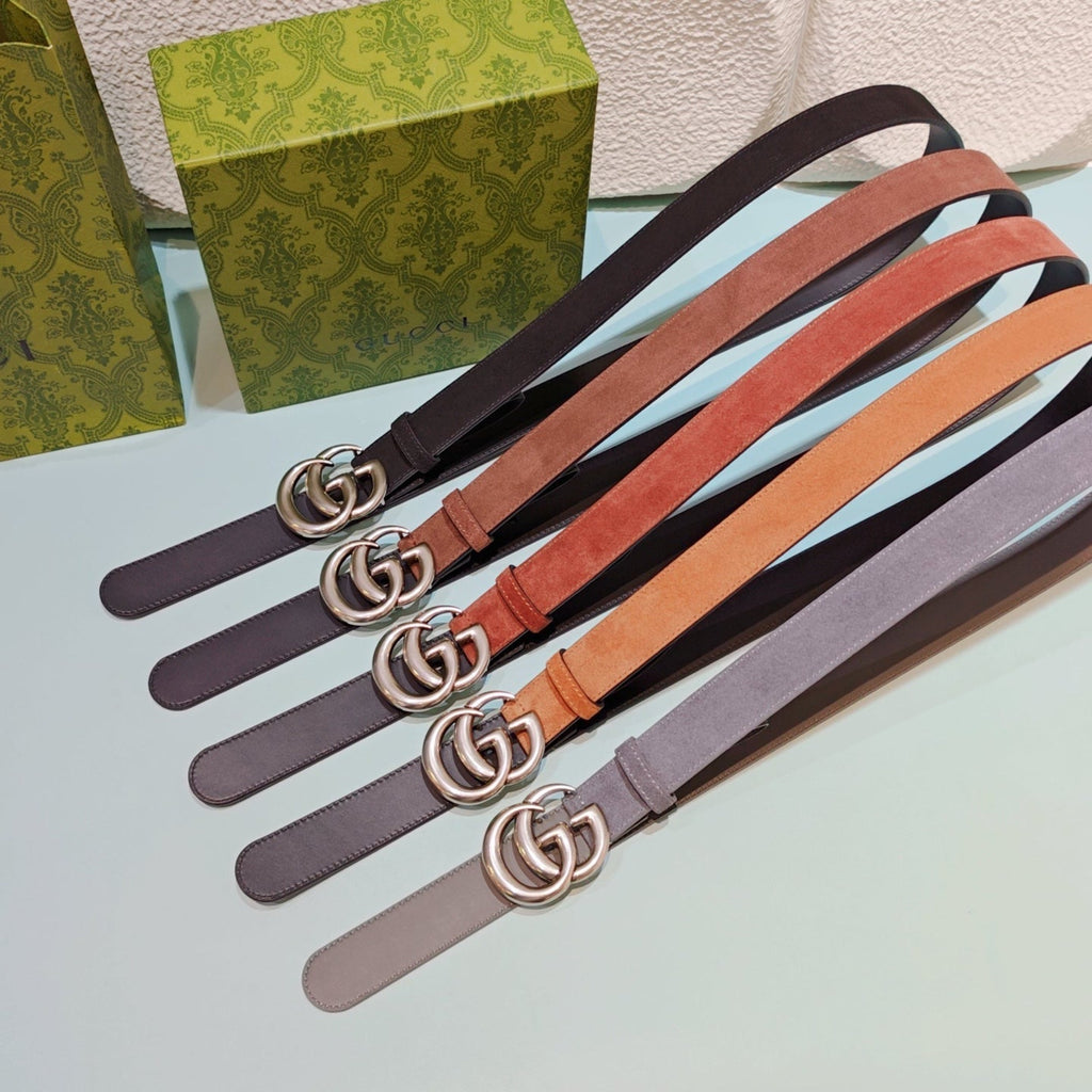 GG Marmont Belt 3cm Suede Leather SHW 212495