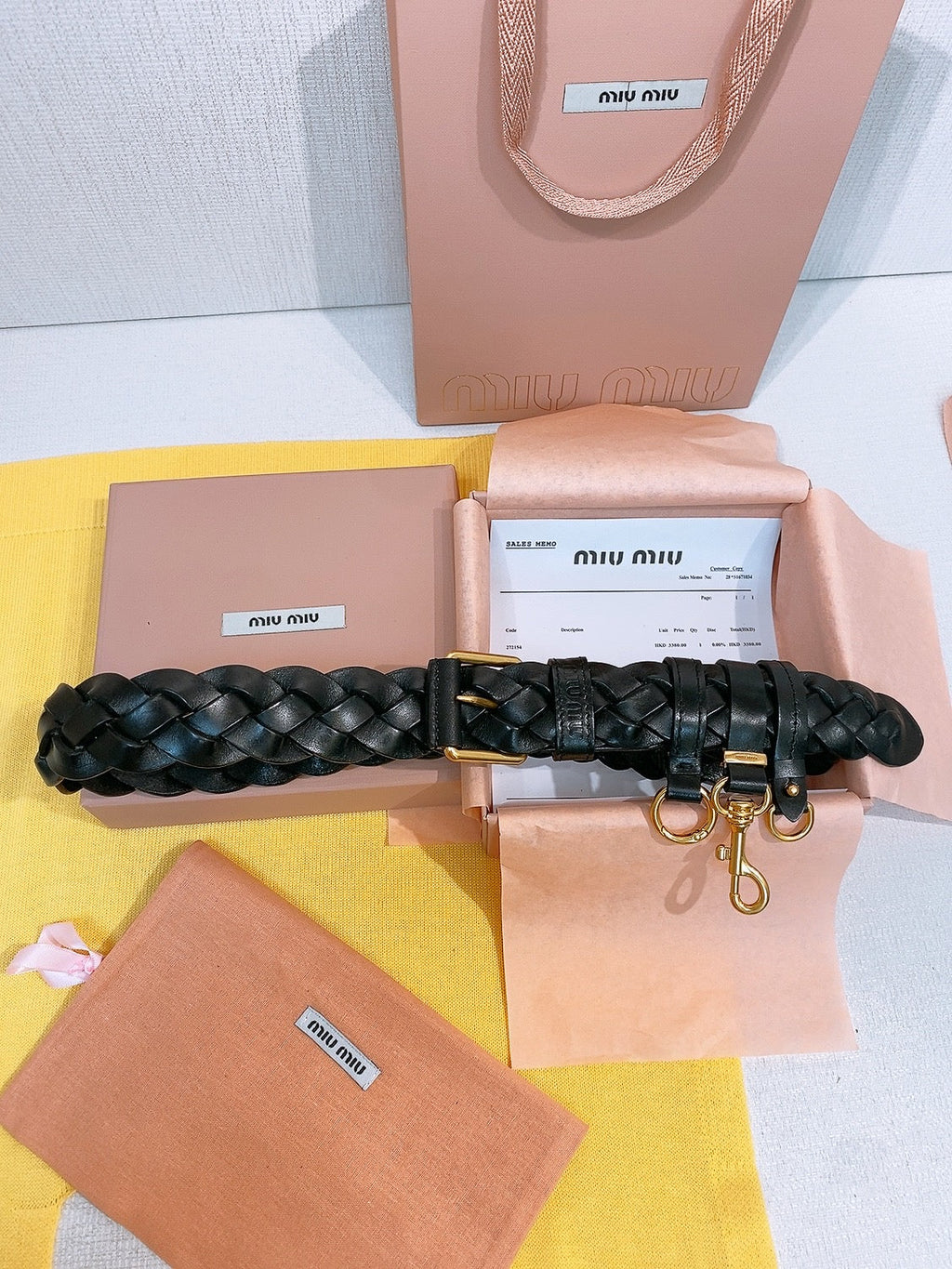 Miu 26s Black Woven Belt 211536