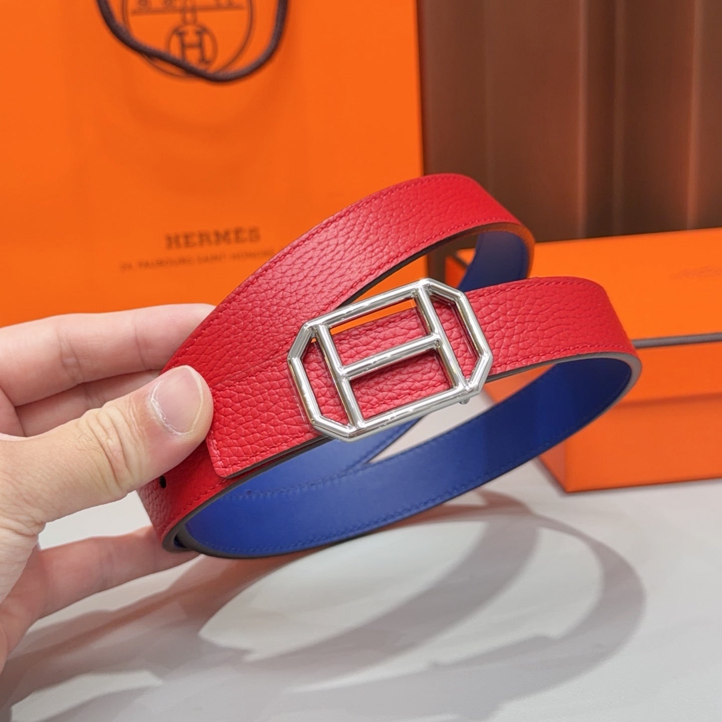 HM Reversible 2.5cm Belt Leather 212400