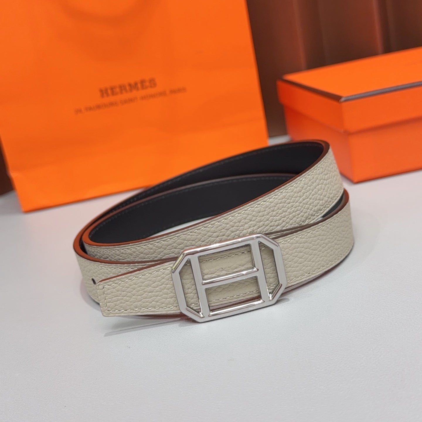 HM Reversible H Buckle 2.5cm Belt Leather 212411
