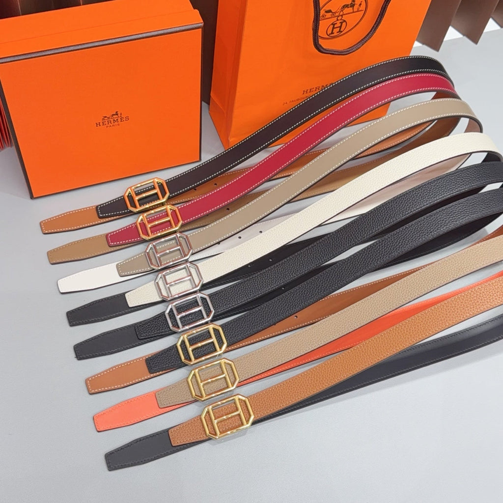 HM Reversible H Buckle 2.5cm Belt Leather 212411