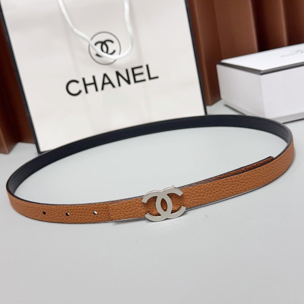 CC Logo Belt 1.5CM Textured Calfskin 212510