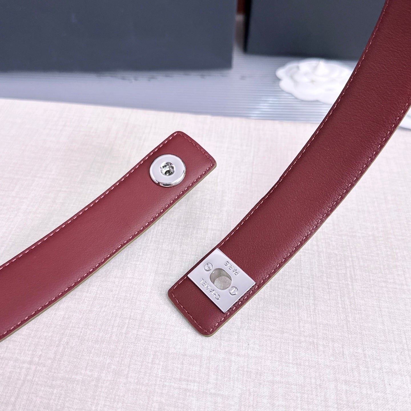CC 26FW 3cm Belt Khaki Calfskin 213120