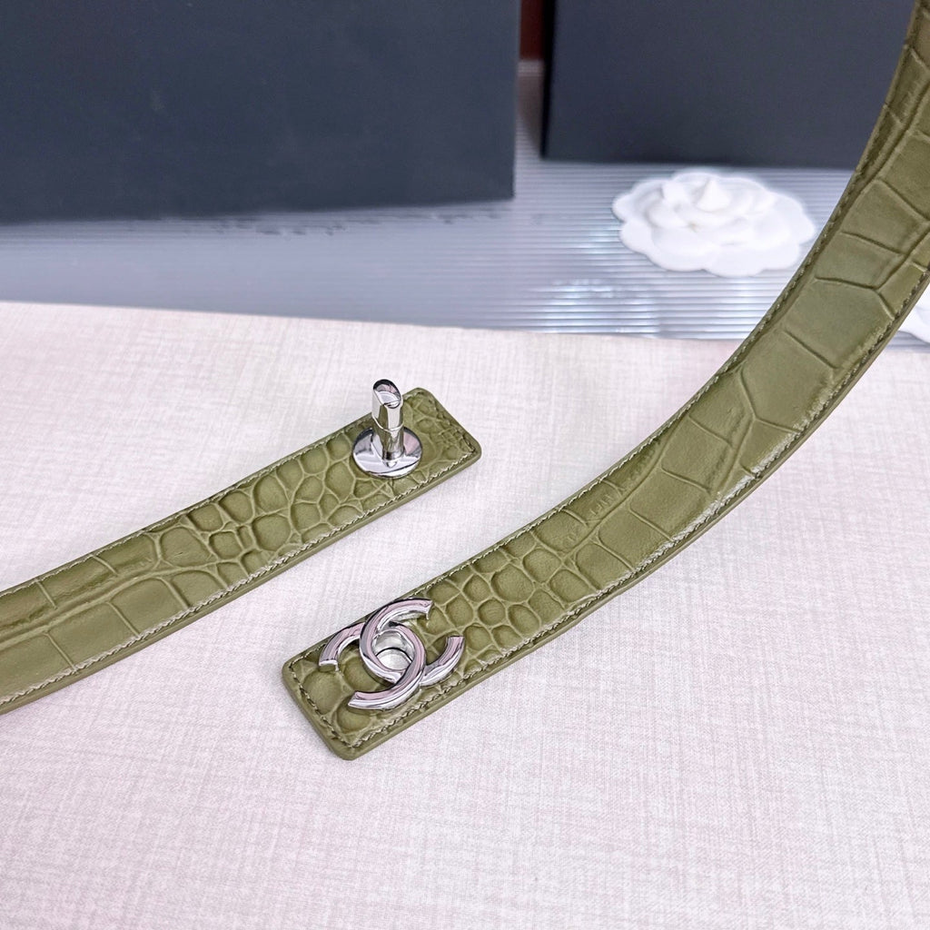 CC 26FW 3cm Belt Khaki Calfskin 213120