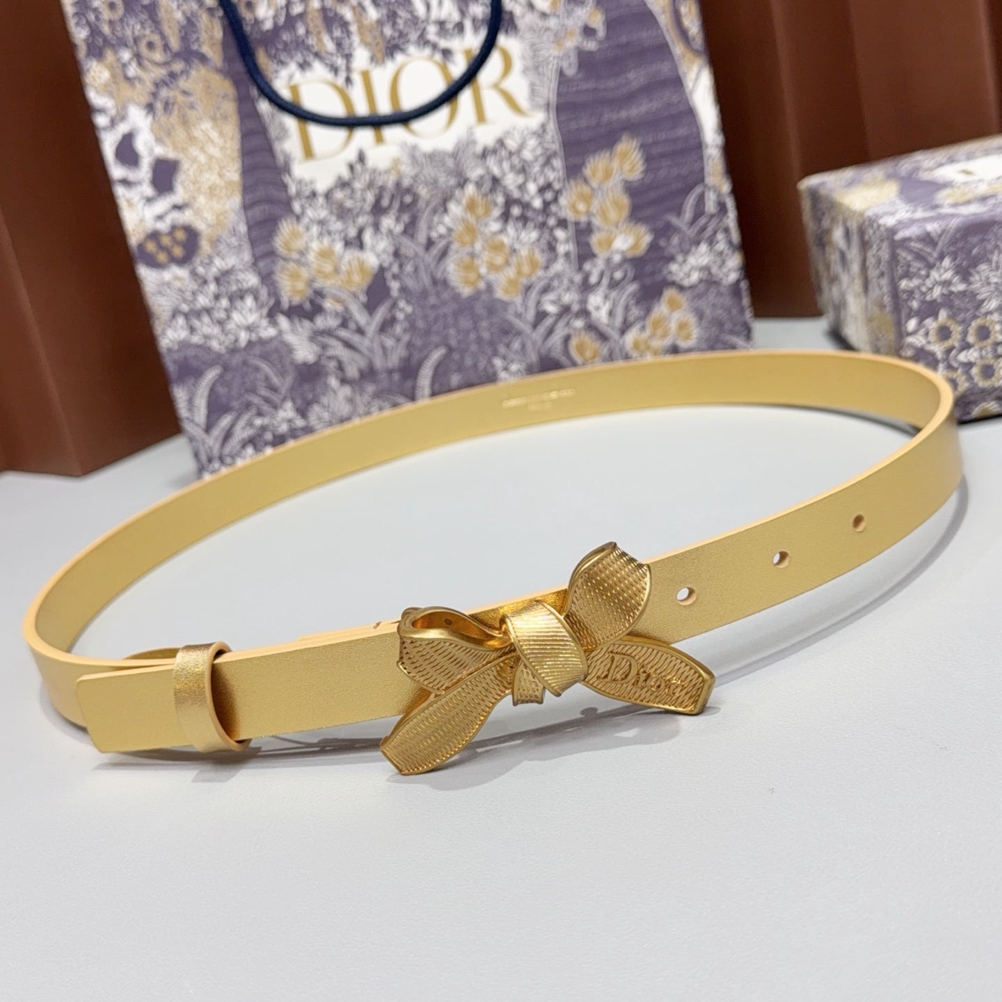 CD 2026 Bow Belt 2.0cm Leather GHW 213320