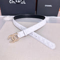 CC Quilted Belt 3CM Crystal Buckle Leather 213375