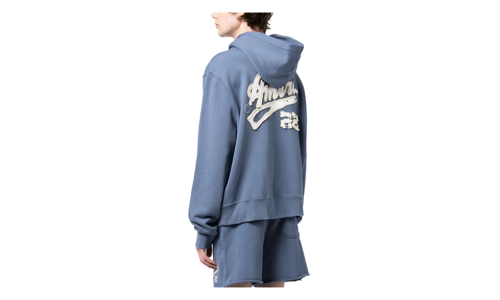 22 Distressed Logo Hoodie "Blue / White" SS23MJG007 369