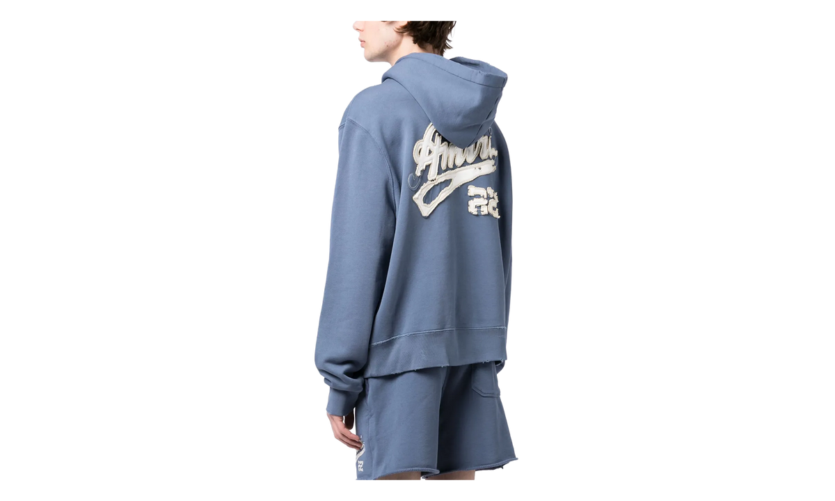 22 Distressed Logo Hoodie "Blue / White" SS23MJG007 369