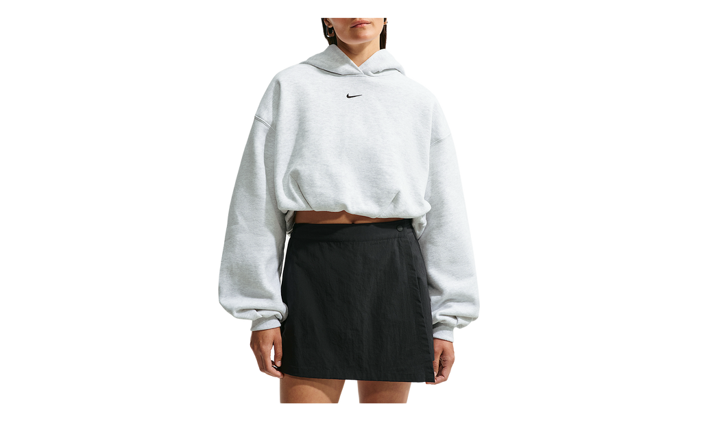 Studio Fleece Oversized Cropped Hoodie WMNS "Birch Heather Black" IM8096 051