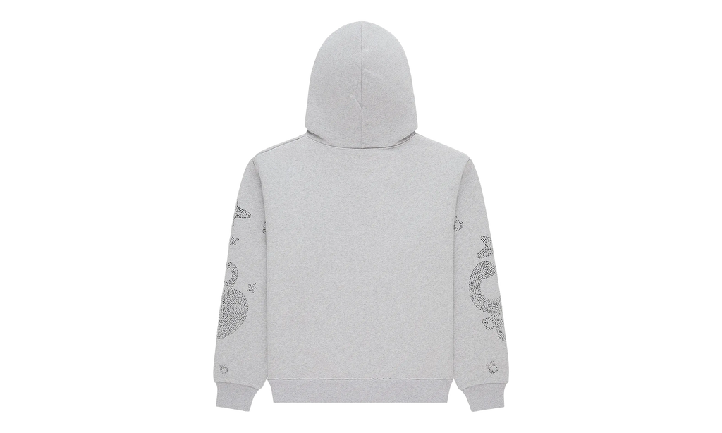 Rhinestone Beluga Hoodie "Grey" SP5der309
