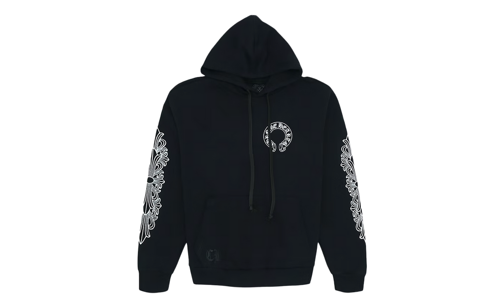 Horse Shoe Floral Pullover Hoodie "Black" CHRM0573