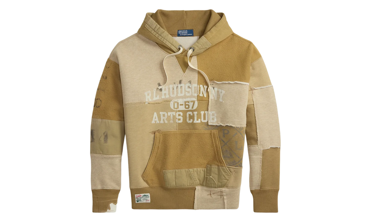 Long-Sleeve Vintage Patchwork Arts Club Hoodie "Montana Khaki / Multi" 710P04970001