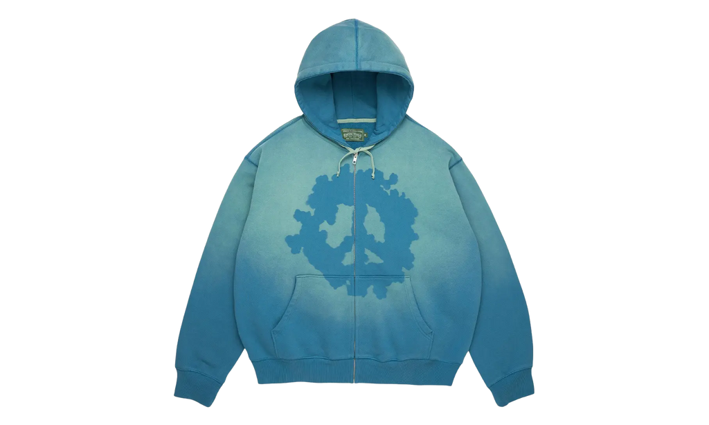 Peace Wreath Knockout Zip Hoodie "Blue" DT864