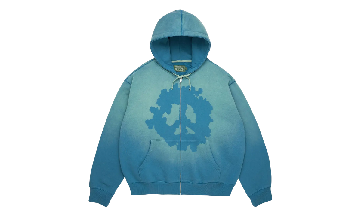 Peace Wreath Knockout Zip Hoodie "Blue" DT864