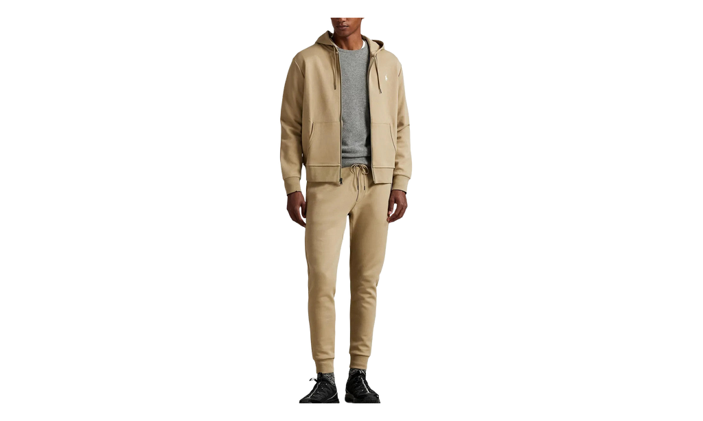 Long-Sleeve Double Knit Tech Full-Zip Hoodie "Surrey Tan" 710881517094