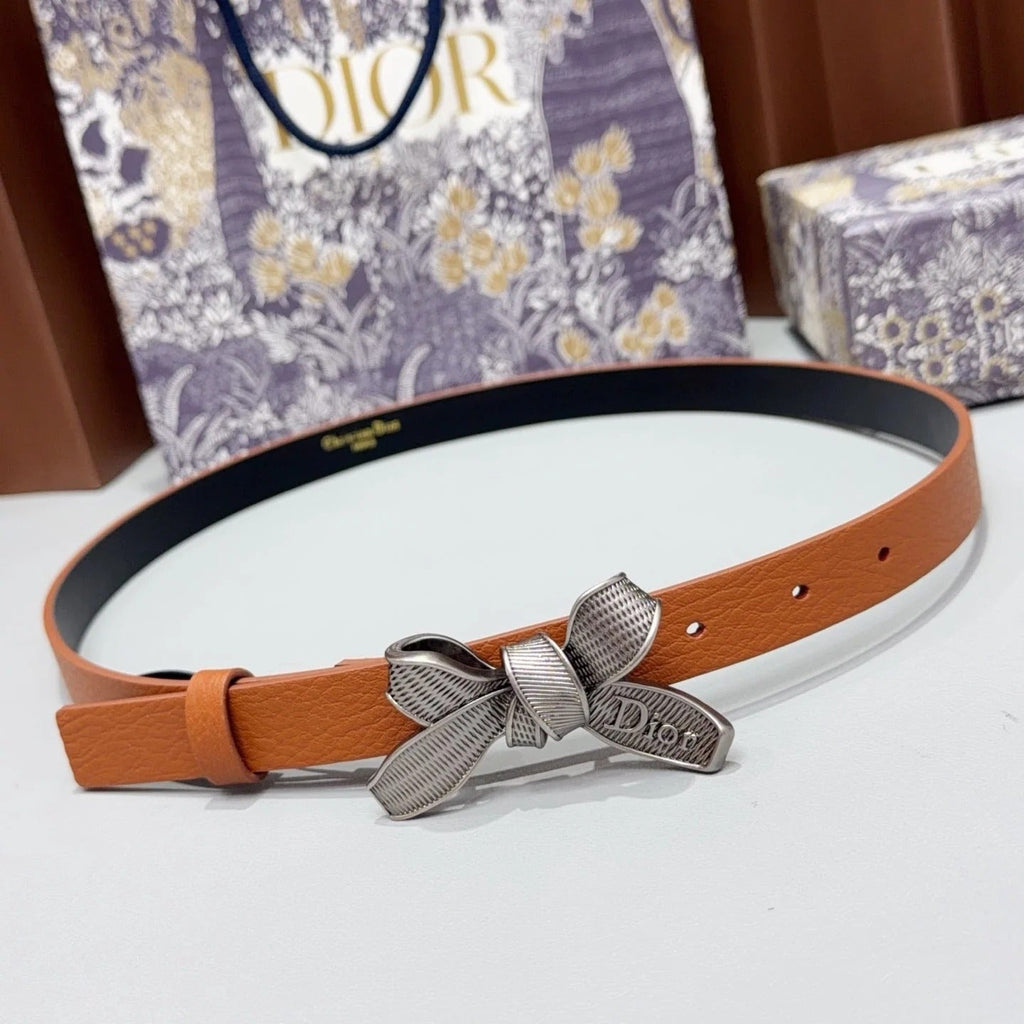 CD 2026 Bow Belt 2.0cm Grain Cowhide