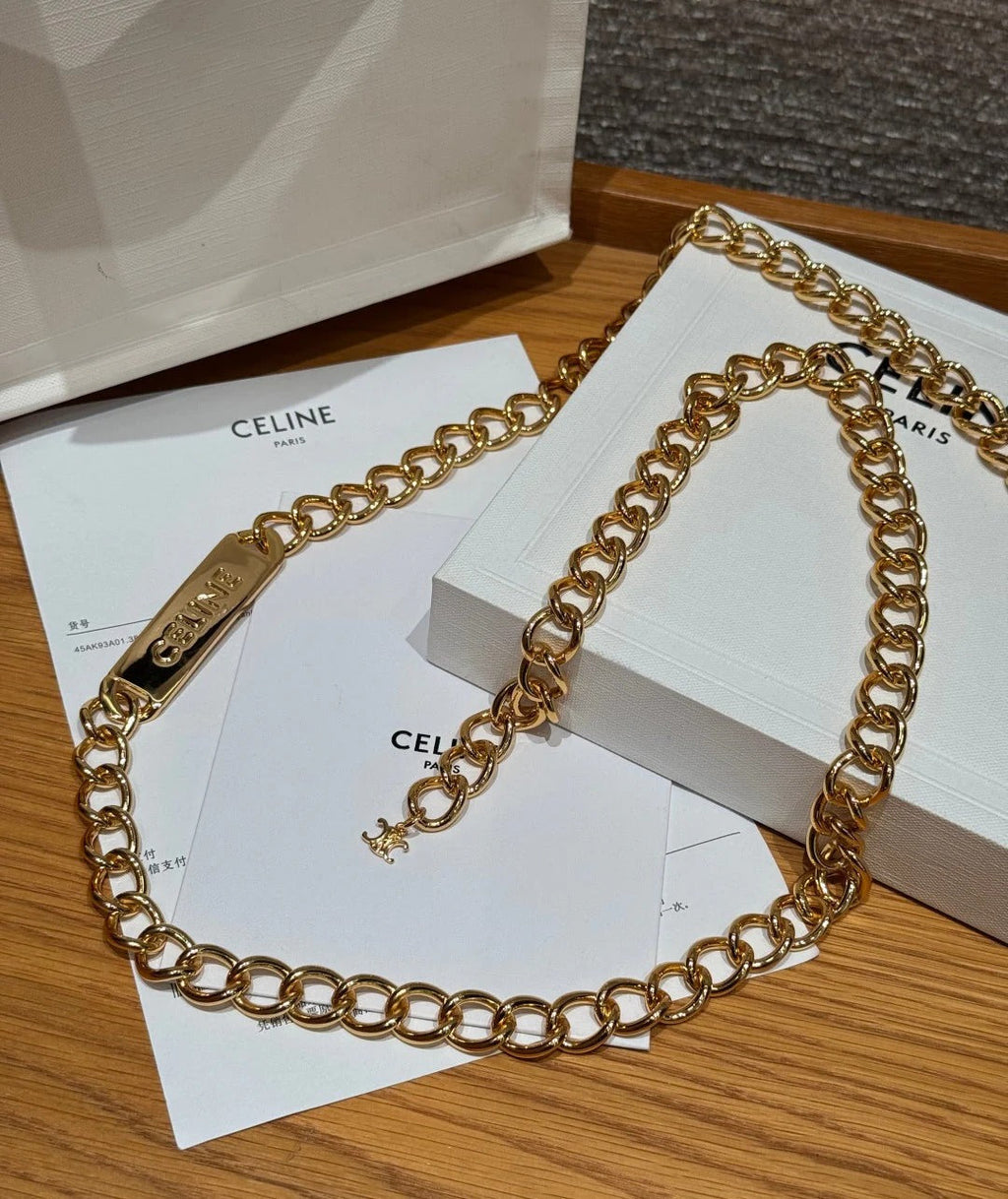 CL 2026 Gold Nameplate Chain Belt