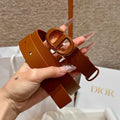 CD 2026 Reversible Saddle Belt 2.5cm Smooth Calfskin